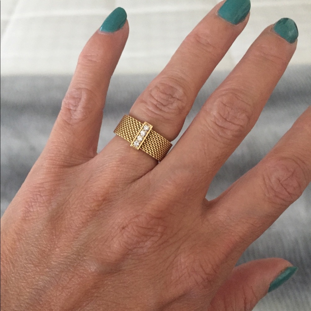 Tiffany 18k gold Somerset ring with diamonds - Picture 4 of 5